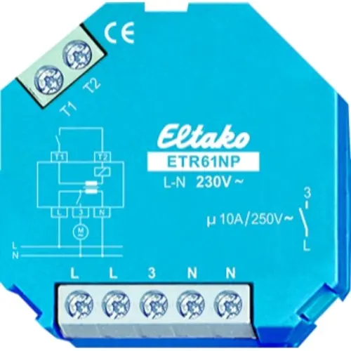 Eltako ETR61NP-230V scheidingsrelais 1 motor 1 maakcontact niet potentiaalvrij 10A 230V centrale ingang