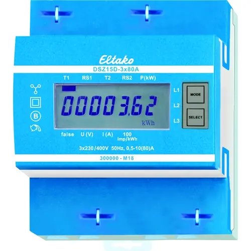 Eltako DSZ15D-3x80A MID kWh-meter 3-fase DIN-rail MID GEIJKT 3x80A