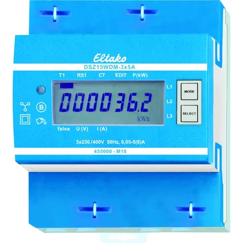 Eltako DSZ15WDM-3x5A MID kWh-meter 3-fase 3x5A DIN-rail MID/geijkt M-bus S0 afname IP20