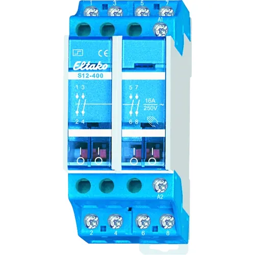 Eltako S12-400-230V impulsrelais 4 maakcontact 16A 230V AC DIN-rail