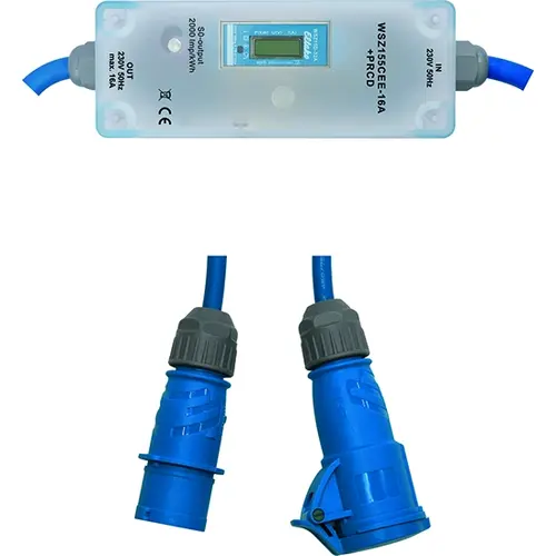 Eltako WSZ155CEE-16A MID mobiele kWh-meter 1-fase 16A MID/geijkt CEE stekkers IP54
