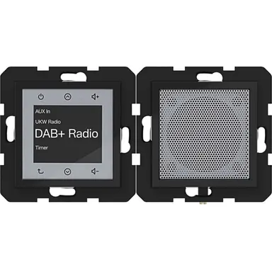 Hager Berker WAN6010BG radio touch DAB+ met luidspreker A1/A8/C1/C8 nachtzwart glans