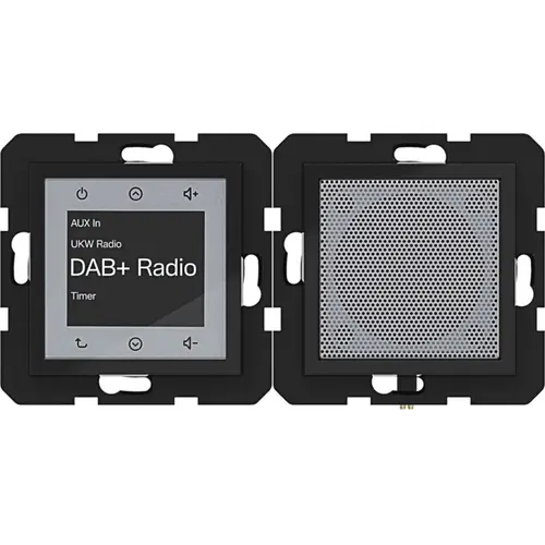 Hager Berker WAN6010BG radio touch DAB+ met luidspreker A1/A8/C1/C8 nachtzwart glans