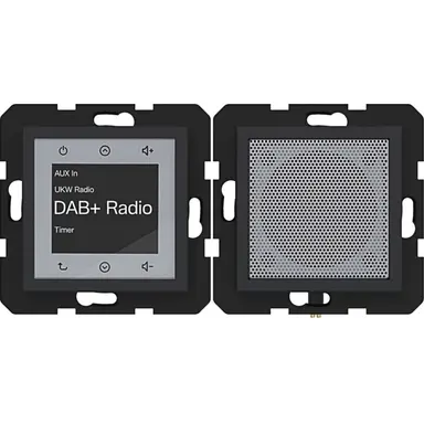 Hager Berker WAN6010BM radio touch DAB+ met luidspreker A1/A8/C1/C8 nachtzwart mat