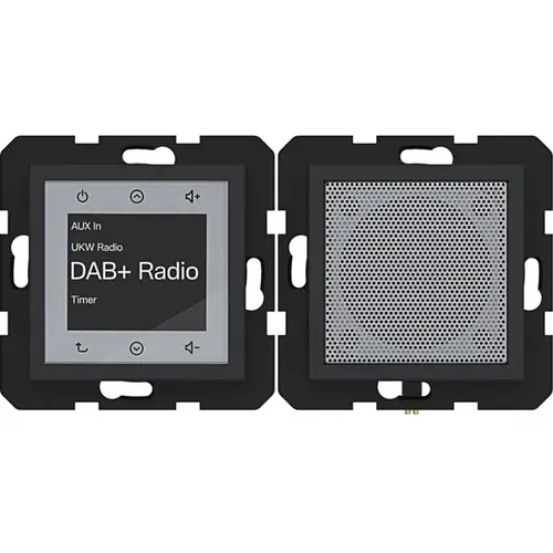 Hager Berker WAN6010BM radio touch DAB+ met luidspreker A1/A8/C1/C8 nachtzwart mat