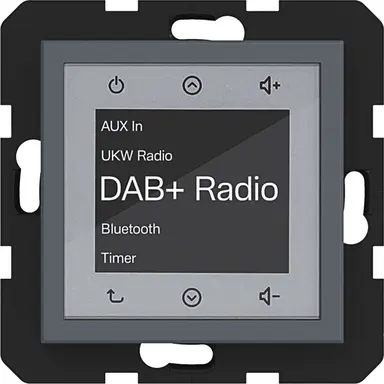 Hager Berker WAN6111AT radio touch DAB+ met Bluetooth A1/A8/C1/C8 antraciet mat