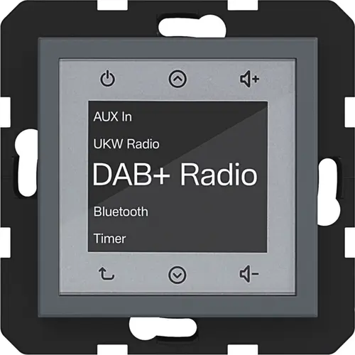 Hager Berker WAN6111AT radio touch DAB+ met Bluetooth A1/A8/C1/C8 antraciet mat