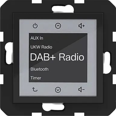 Hager Berker WAN6111BG radio touch DAB+ met Bluetooth A1/A8/C1/C8 nachtzwart glans