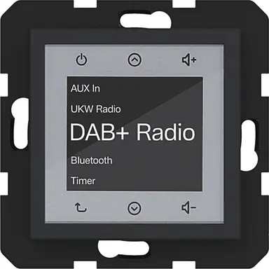 Hager Berker WAN6111BM radio touch DAB+ met Bluetooth A1/A8/C1/C8 nachtzwart mat
