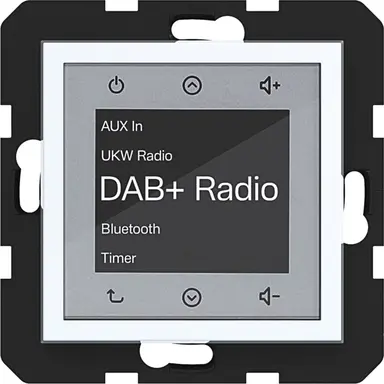 Hager Berker WAN6111WG radio touch DAB+ met Bluetooth A1/A8/C1/C8 lichtwit glans