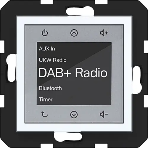 Hager Berker WAN6111WG radio touch DAB+ met Bluetooth A1/A8/C1/C8 lichtwit glans