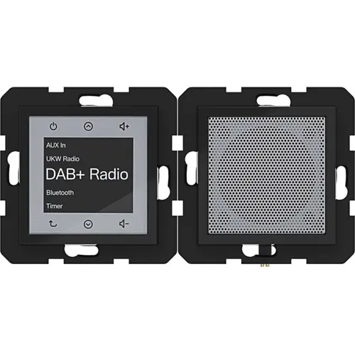 Hager Berker WAN6110BG radio touch DAB+ met Bluetooth en luidspreker A1/A8/C1/C8 nachtzwart glans