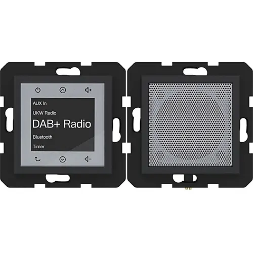 Hager Berker WAN6110BM radio touch DAB+ met Bluetooth en luidspreker A1/A8/C1/C8 nachtzwart mat