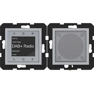 Hager Berker WAN6110TA radio touch DAB+ met Bluetooth en luidspreker A1/A8/C1/C8 titaan