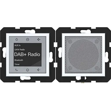 Hager Berker WAN6110WG radio touch DAB+ met Bluetooth en luidspreker A1/A8/C1/C8 lichtwit glans