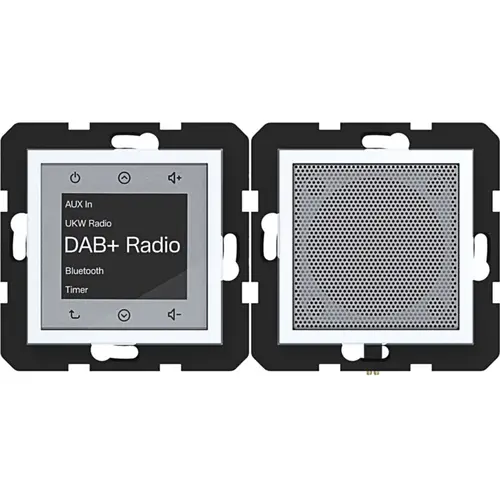 Hager Berker WAN6110WG radio touch DAB+ met Bluetooth en luidspreker A1/A8/C1/C8 lichtwit glans