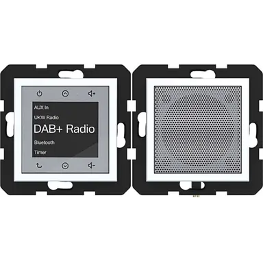 Hager Berker WAN6110WM radio touch DAB+ met Bluetooth en luidspreker A1/A8/C1/C8 lichtwit mat