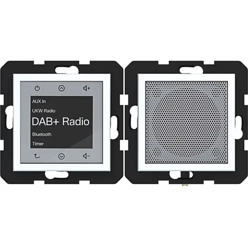 Hager Berker WAN6110WM radio touch DAB+ met Bluetooth en luidspreker A1/A8/C1/C8 lichtwit mat