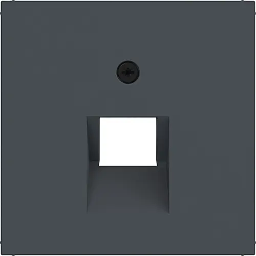 Hager Berker WAF1107AT centraalplaat RJ45 wandcontactdoos 1-voudig A1/A8/C1/C8 antraciet mat