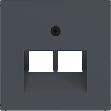 Hager Berker WAF1108AT centraalplaat RJ45 wandcontactdoos 2-voudig A1/A8/C1/C8 antraciet mat