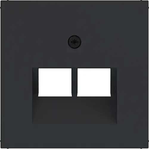 Hager Berker WAF1108BM centraalplaat RJ45 wandcontactdoos 2-voudig A1/A8/C1/C8 nachtzwart mat