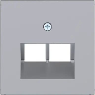 Hager Berker WAF1108TA centraalplaat RJ45 wandcontactdoos 2-voudig A1/A8/C1/C8 titaan