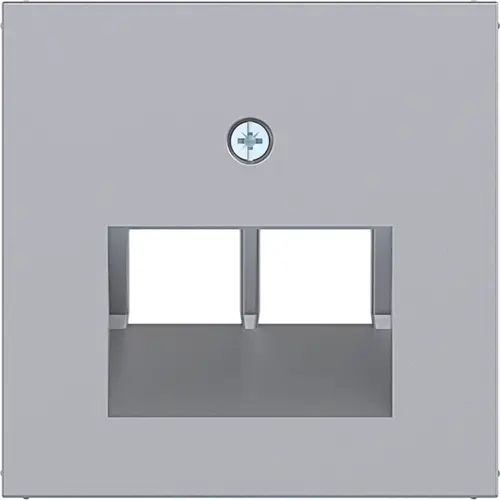 Hager Berker WAF1108TA centraalplaat RJ45 wandcontactdoos 2-voudig A1/A8/C1/C8 titaan