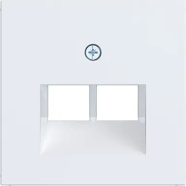 Hager Berker WAF1108WM centraalplaat RJ45 wandcontactdoos 2-voudig A1/A8/C1/C8 lichtwit mat