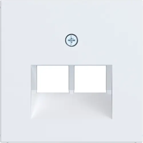Hager Berker WAF1108WM centraalplaat RJ45 wandcontactdoos 2-voudig A1/A8/C1/C8 lichtwit mat