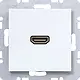 Hager Berker WAF4379WG HDMI-contactdoos met rechte HDMI-aansluiting A1/A8/C1/C8 lichtwit glans