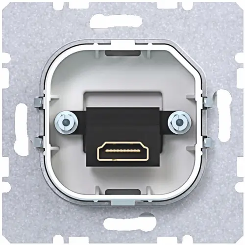Hager Berker WAF4379WG HDMI-contactdoos met rechte HDMI-aansluiting A1/A8/C1/C8 lichtwit glans