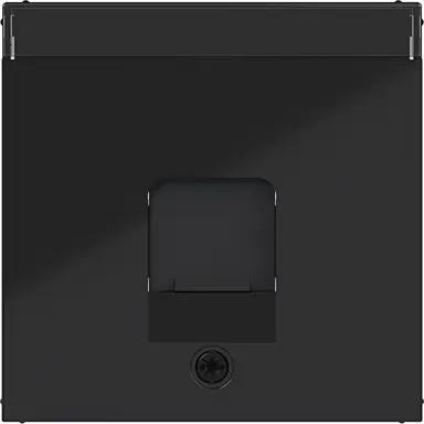Hager Berker WAF1160BG centraalplaat voor draagring modulair jack 1-voudig A1/A8/C1/C8 nachtzwart glans