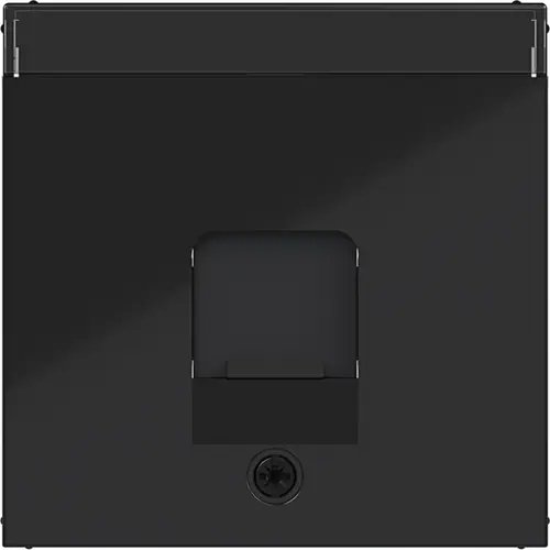Hager Berker WAF1160BG centraalplaat voor draagring modulair jack 1-voudig A1/A8/C1/C8 nachtzwart glans