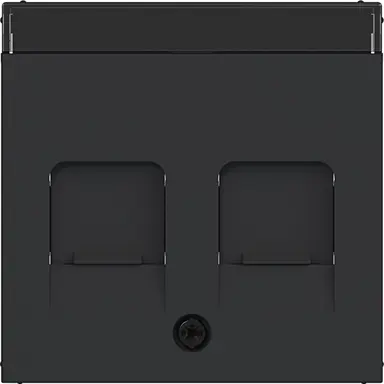 Hager Berker WAF1161BM centraalplaat voor draagring modulair jack 2-voudig A1/A8/C1/C8 nachtzwart mat