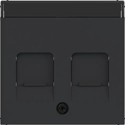 Hager Berker WAF1161BM centraalplaat voor draagring modulair jack 2-voudig A1/A8/C1/C8 nachtzwart mat