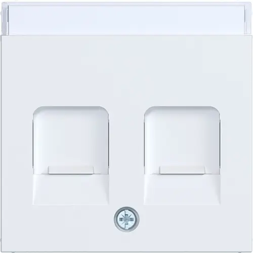 Hager Berker WAF1161WM centraalplaat voor draagring modulair jack 2-voudig A1/A8/C1/C8 lichtwit mat