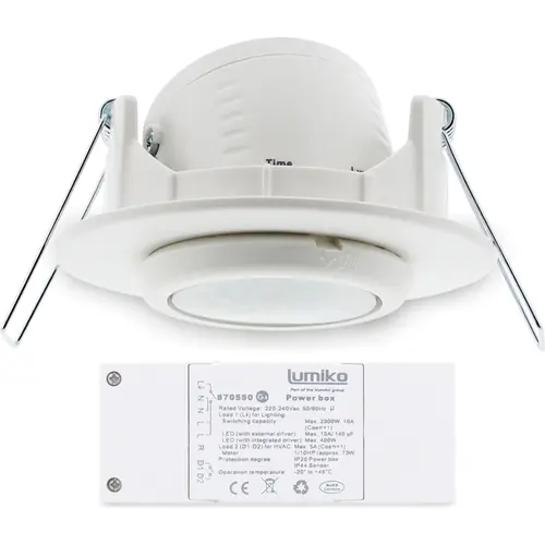 Klemko PLF-IB-PIR Lumiko 870550 aanwezigheidsmelder PIR inbouw 7m 2300W IP44