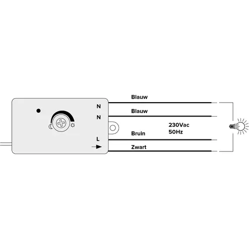 Klemko IBE-12/LI Lumiko 830060 schemerschakelaar inbouw 230V 0,45A lux instelbaar losse lichtsensor IP65