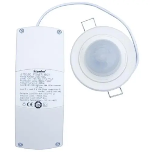 Klemko PLF-IB-PIR/80 Lumiko 870580 aanwezigheidsmelder PIR plafond inbouw 10m 2300W IP40