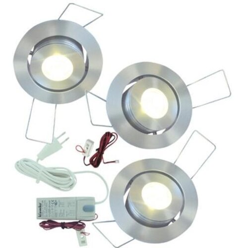 Klemko VENICE-XPG-KIT1 Lumiko 876850 LED-spotset 3x 3000K dimbaar inbouw 45mm 50mm mediumstralend niet verstelbaar