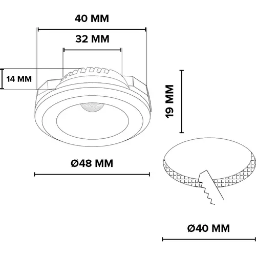 Klemko LED-IB-SM-WW Lumiko 876622 LED-inbouwspot Malabo XPG inbouw 2,1W 700mA 3000K dimbaar