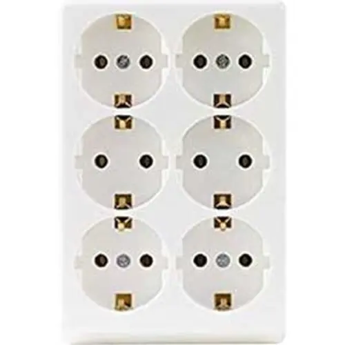 Q-Link 66.026.60 opbouw contactdoos randaarde 6-voudig wit OP=OP