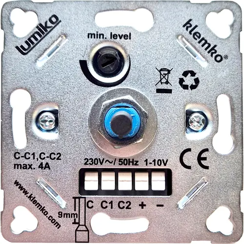 Klemko POT-MTR-INB/K Lumiko 871740 inbouwdimmer 1-10V schakelaar 50mA