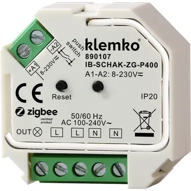 Klemko IB-SCHAK-ZG-P400 Lumiko 890107 inbouw schakelaar Zigbee LED 1-200W puls/draadloos IP20