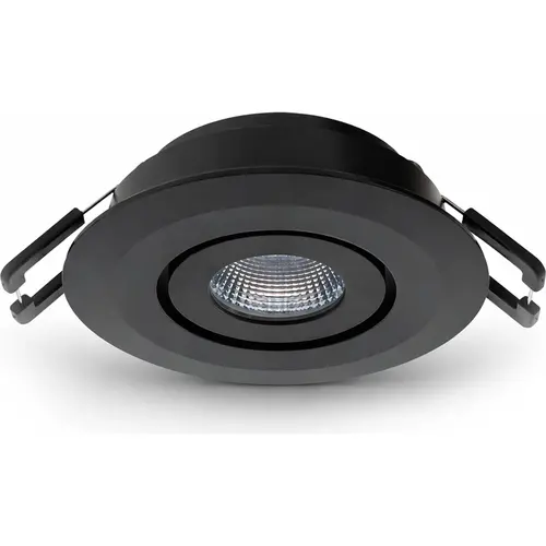 Klemko LCB-SPOT-62R-EWW-ZW Lumiko 863718 LED-inbouwspot richtbaar Siena COB 3,1W 350mA 2700K IP44 zwart