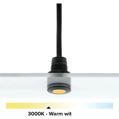 Klemko MIL11ZW-WW-1W Lumiko 867620 LED-mini-inbouwspot IP67 11mm 0,5W 3000K CRI90 zwart