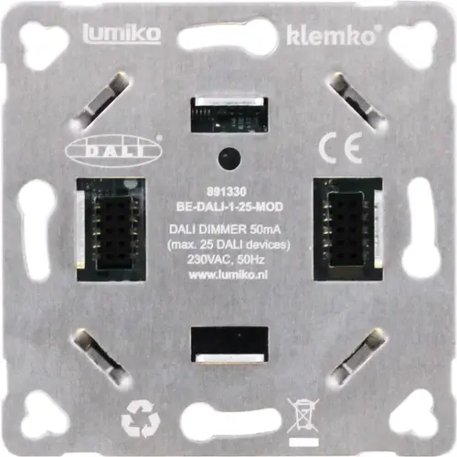 Klemko BE-DALI-1-25-MOD Lumiko 891330 DALI-controller inbouw steekklem