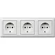 Gira 074703 wandcontactdoos 3-voudig randaarde voor wandgoot Standaard 55 wit glans OP=OP