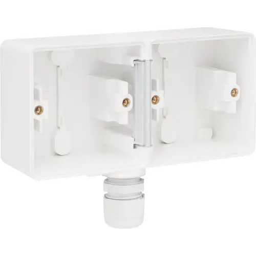 Niko 701-84851 Hydro opbouwbak 2-voudig horizontaal met 1x M20-ingang wit