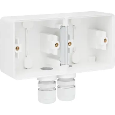 Niko 701-84852 Hydro opbouwbak 2-voudig horizontaal met 2x M20-ingang wit